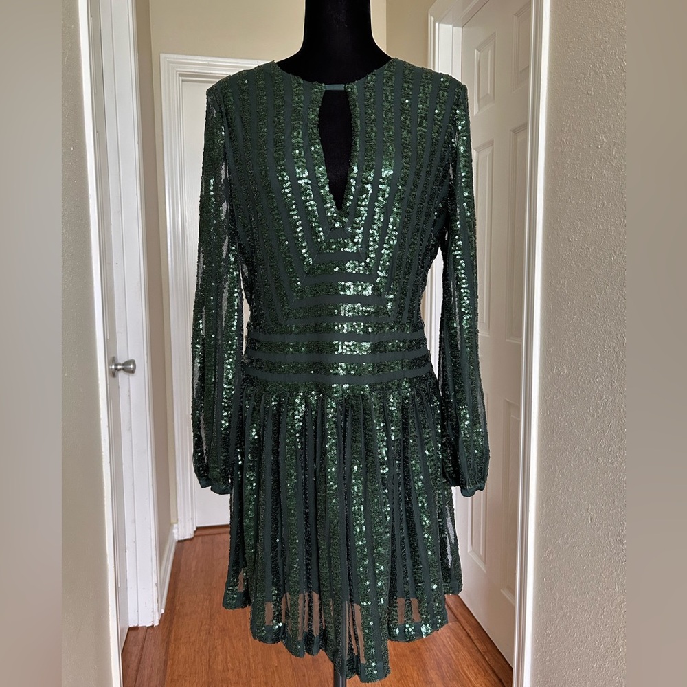 Anthropologie Sequined Open-Back Mini Dress - Picture 4 of 12